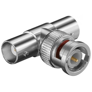 BNC T Adapter 1 Male 2 Females - Goobay IBNC 4011