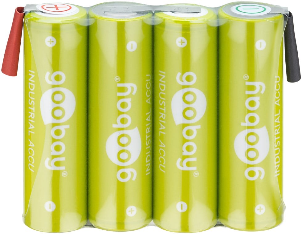Batterie ricaricabili NiMH 4xAA HR6 2100 mAh 4.8V a saldare - Goobay IBT-HR6-4AAFG