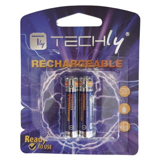 Blister 2 Batterie Ricaricabili Mini Stilo HR03 AAA 1000 mAh - Techly IBT-K1000-B2T