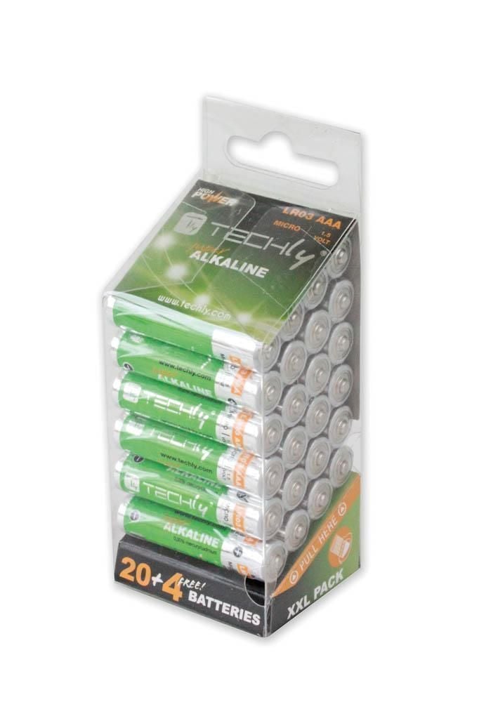 Multipack 24 Batterie High Power Mini Stilo AAA Alcaline LR03 1,5V - Techly IBT-KAL-LR03-B24T
