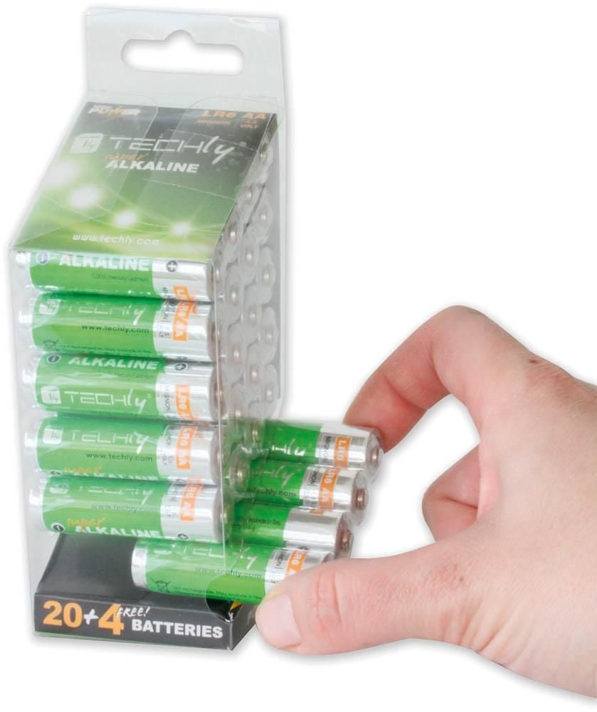 Multipack 24 Batterie High Power Stilo AA Alcaline LR06 1,5V - Techly IBT-KAL-LR06-B24T