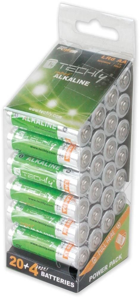 Multipack 24 Batterie High Power Stilo AA Alcaline LR06 1,5V - Techly IBT-KAL-LR06-B24T