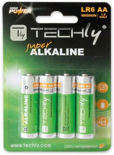 Blister 4 High Power Stilo AA Alkaline Batteries LR06 1,5V - Techly IBT-KAL-LR06T