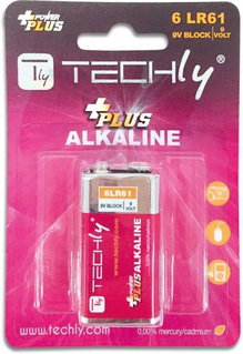 Blister 1 Power Plus Alkaline Battery 6LR61 9V - Techly IBT-KAP-LR61T