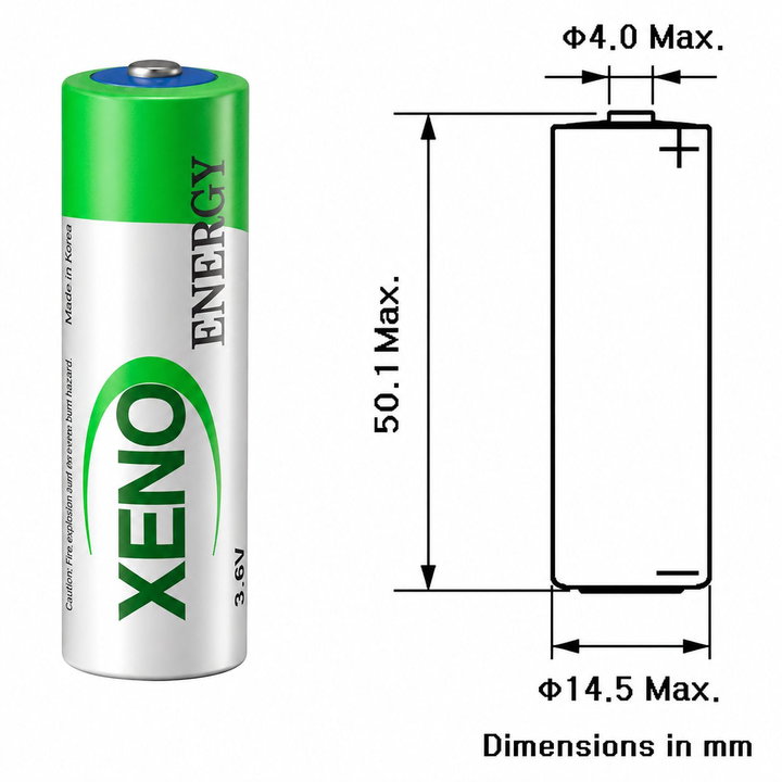 Batteria AA (ER14505) Assiale 3,6 V 2400mA Litio Cloruro di Tionile - Xeno IBT-KLT-ER505AX