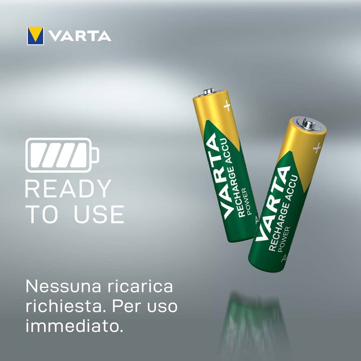 Blister 4 Rechargeable Mini Stilo AAA Batteries 800 mAh - Varta IBT-KVR-LR03-48