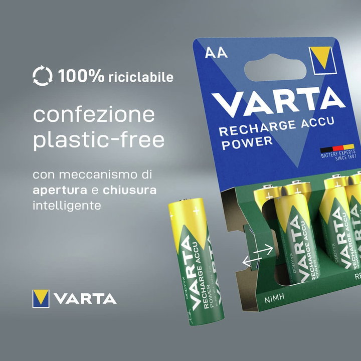Blister 4 Rechargeable Mini Stilo AAA Batteries 800 mAh - Varta IBT-KVR-LR03-48