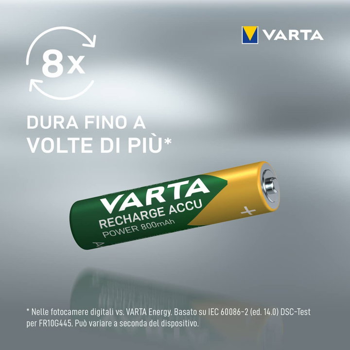 Blister 4 Rechargeable Mini Stilo AAA Batteries 800 mAh - Varta IBT-KVR-LR03-48