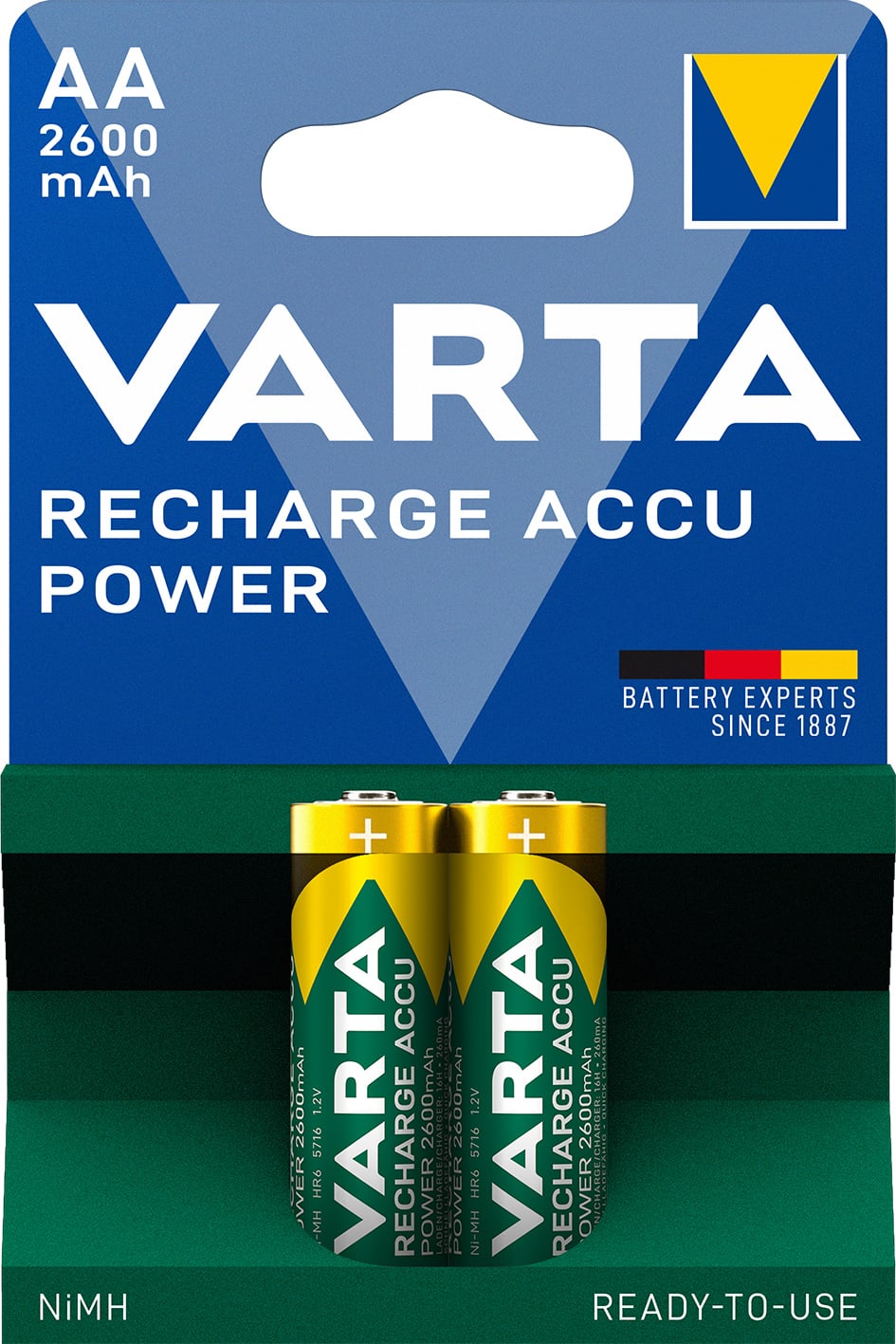 Blister 2 Batterie Ricaricabili Stilo AA 2600 mAh - Varta IBT-KVR-LR06-226