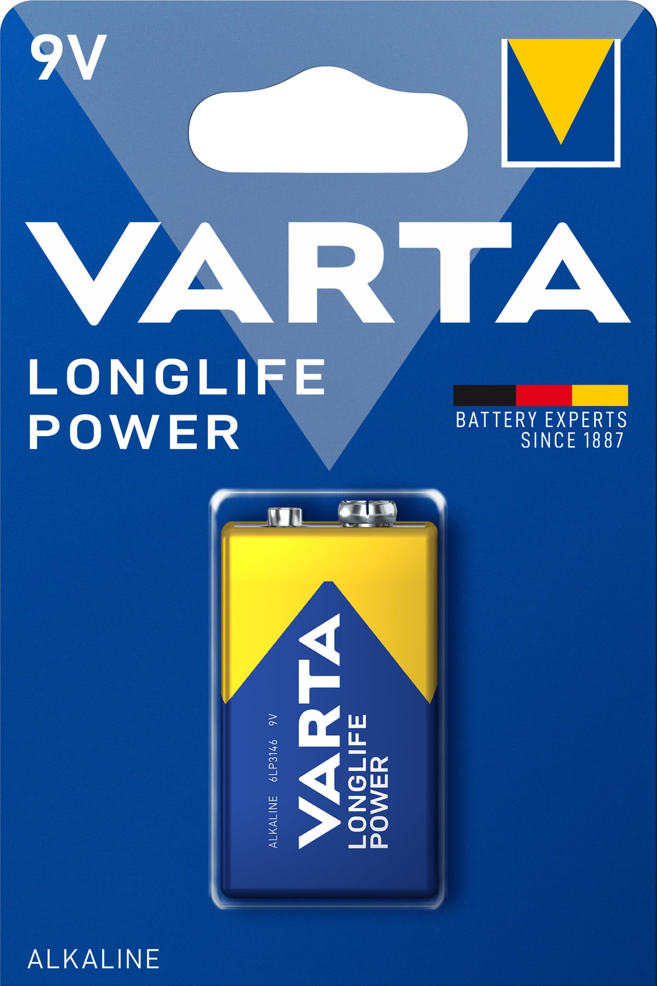Blister 1 Battery 9V Longlife Power Alkaline 6LP3146 - Varta IBT-KVT-9VLLP1