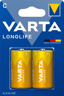 Blister 2 Batterie 1.5V Longlife Alcalina C Mezza Torcia - Varta IBT-KVT-CL2