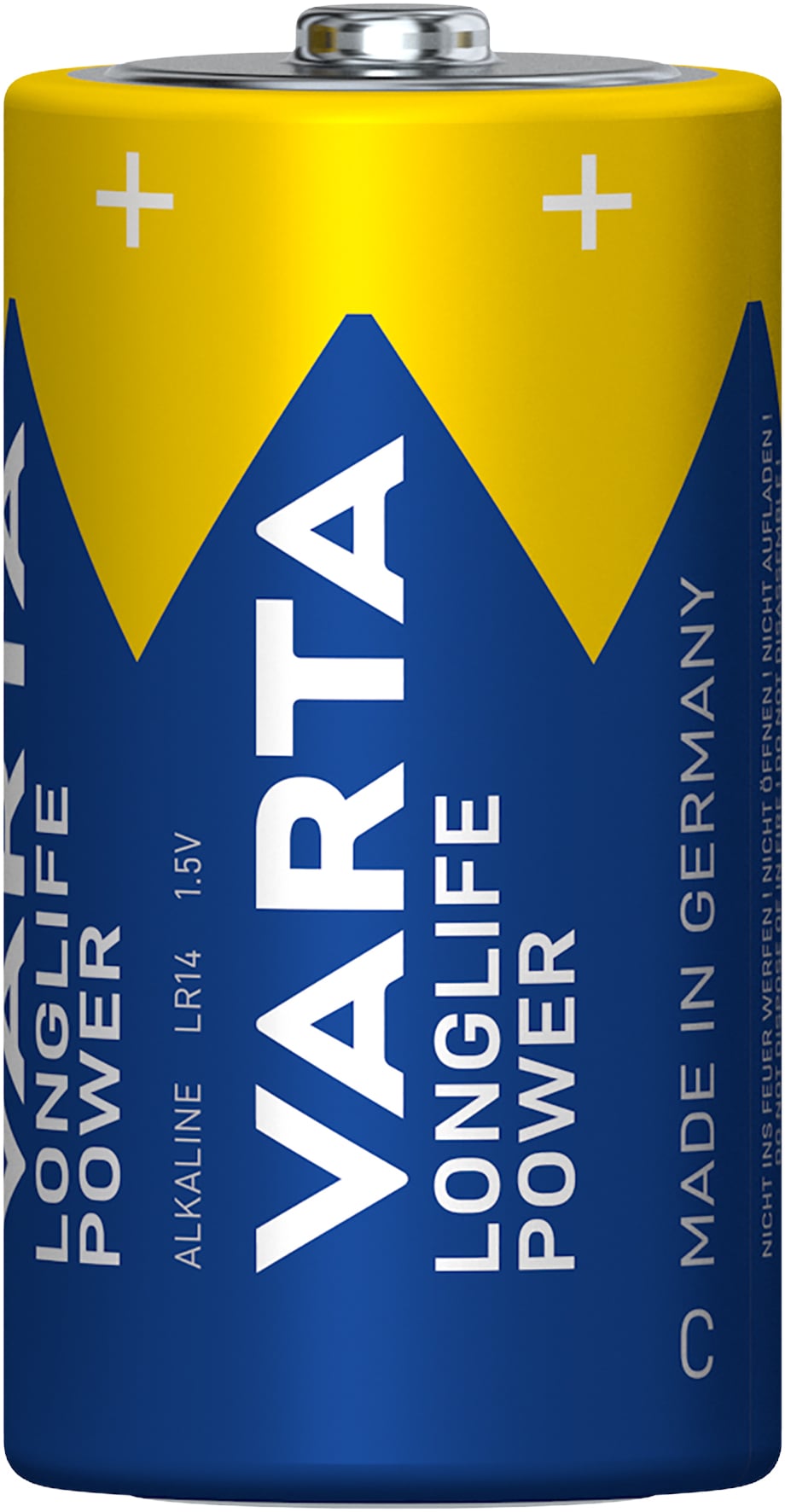 Blister 2 Batteries 1.5V Longlife Power Alkaline C Half Torch - Varta IBT-KVT-CLLP2
