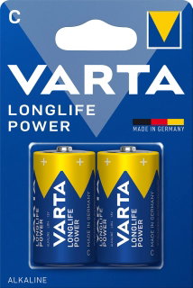 Blister 2 Batterie 1.5V Longlife Power Alcalina C Mezza Torcia - Varta IBT-KVT-CLLP2P