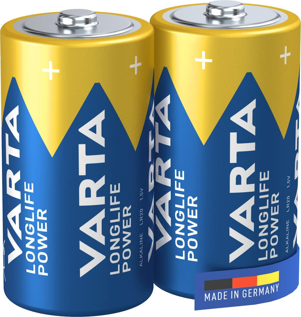 Blister 2 Batterie 1.5V Longlife Power Alcalina C Mezza Torcia - Varta IBT-KVT-CLLP2P