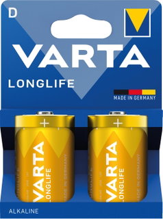 Blister 2 Batteries 1.5V Longlife Alkaline D Torch - Varta IBT-KVT-DL2P