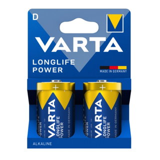 Blister 2 Batteries 1.5V Longlife Power Alkaline D Torch - Varta IBT-KVT-DLLP2P