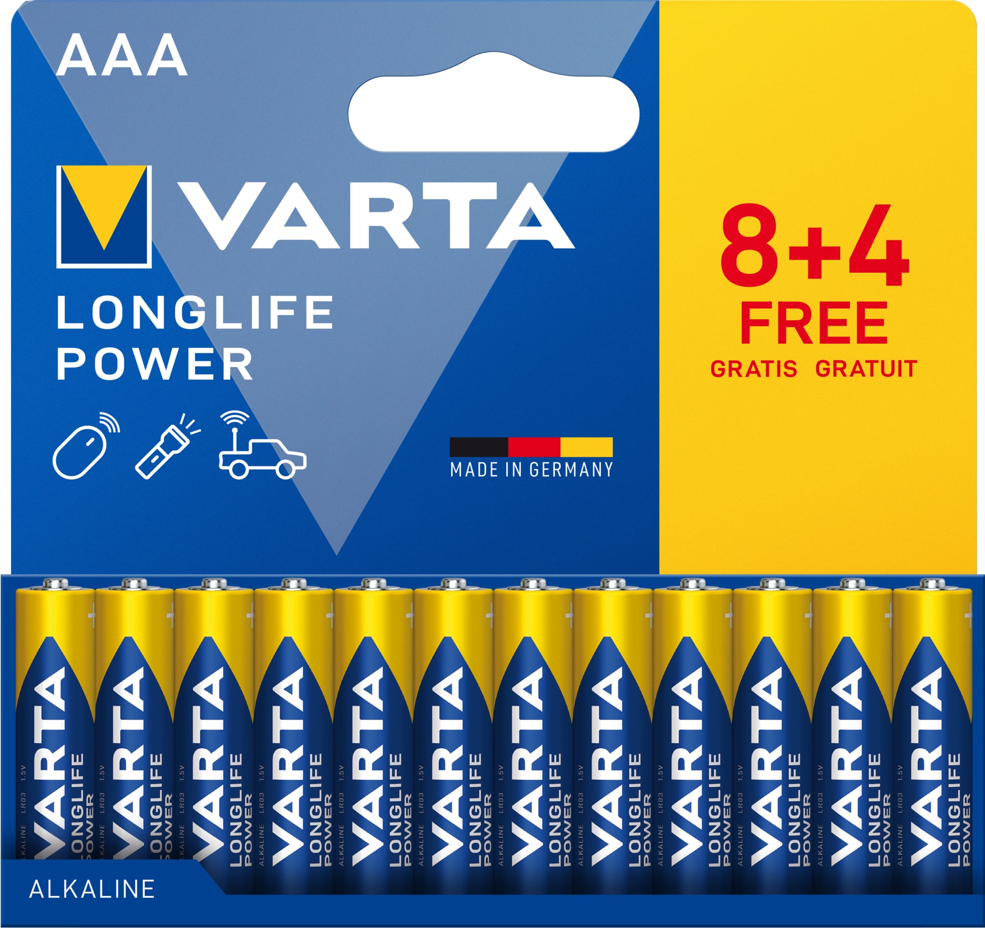 Confezione 12 Batterie Varta Longlife Power Ministilo AAA - IBT-KVT-LR03LLP12P