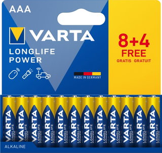 Pack of 12 Varta Longlife Power Batteries Ministilo AAA - VARTA IBT-KVT-LR03LLP12P