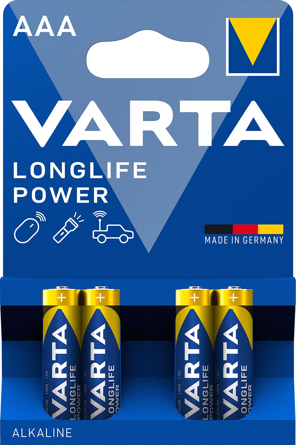 Blister 4 Batterie 1.5V Longlife Power Alcalina Ministilo AAA - Varta IBT-KVT-LR03LLP4