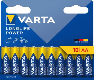 Confezione 10 Batterie Varta Longlife Power Stilo AA 1,5V - IBT-KVT-LR06LLP10P