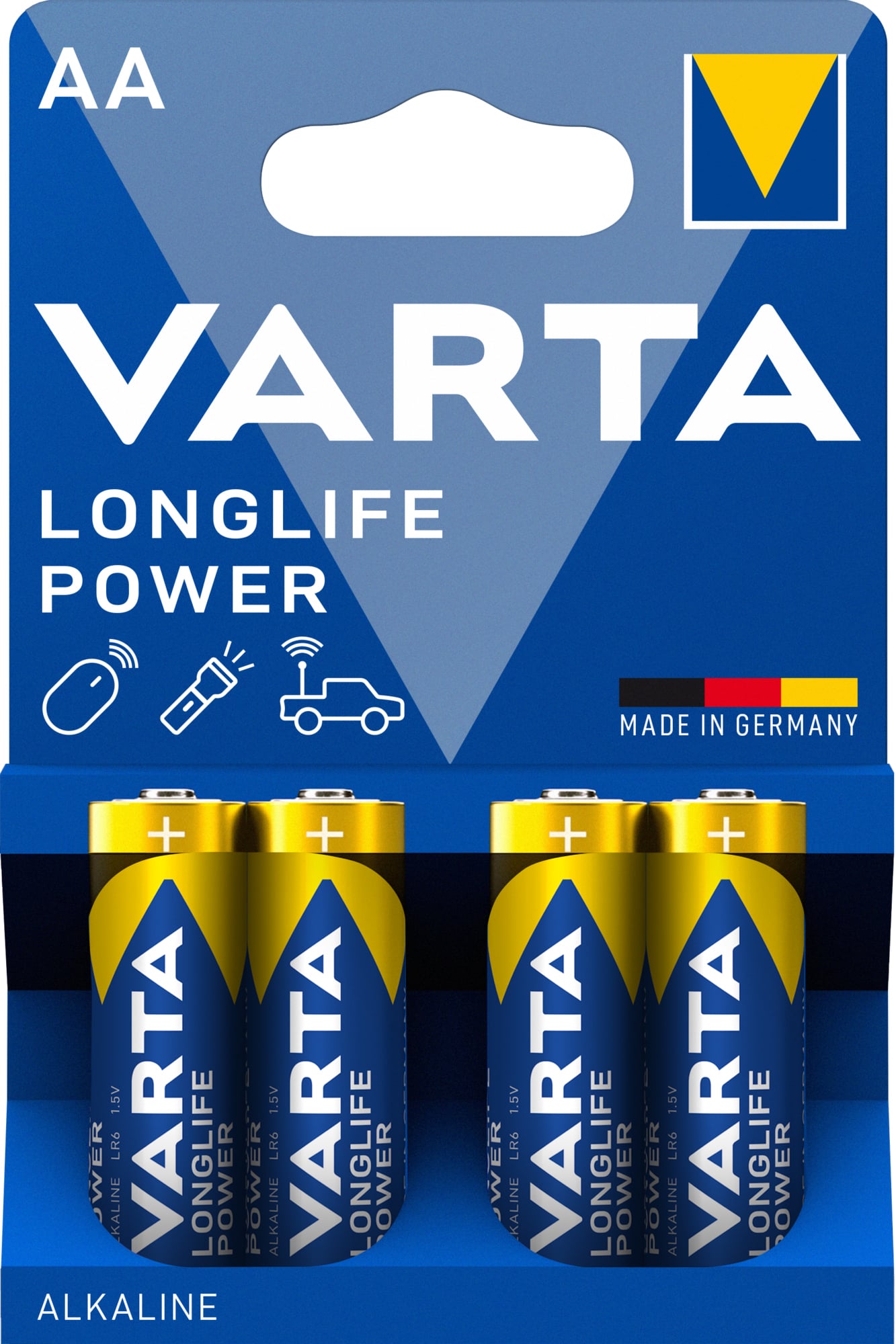 Blister 4 Batteries 1.5V Longlife Power Alkaline Stilo AA - Varta IBT-KVT-LR6LLP4