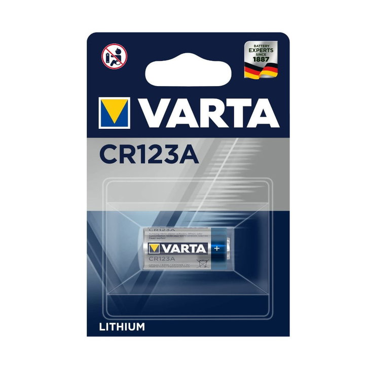 Blister 1 Battery 3V 1430 mAh Lithium CR123A - Varta IBT-KVT123A