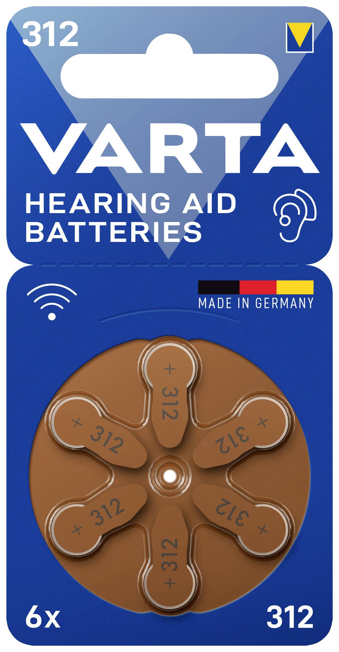 Button Batteries for Hearing Aids V312 6pcs - Varta IBT-PAC-V312V
