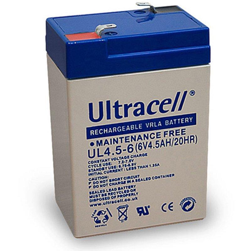 Lead battery 6 V 4,5 Ah, Faston 187 4,8 mm - Ultracell IBT-PS-UL 456