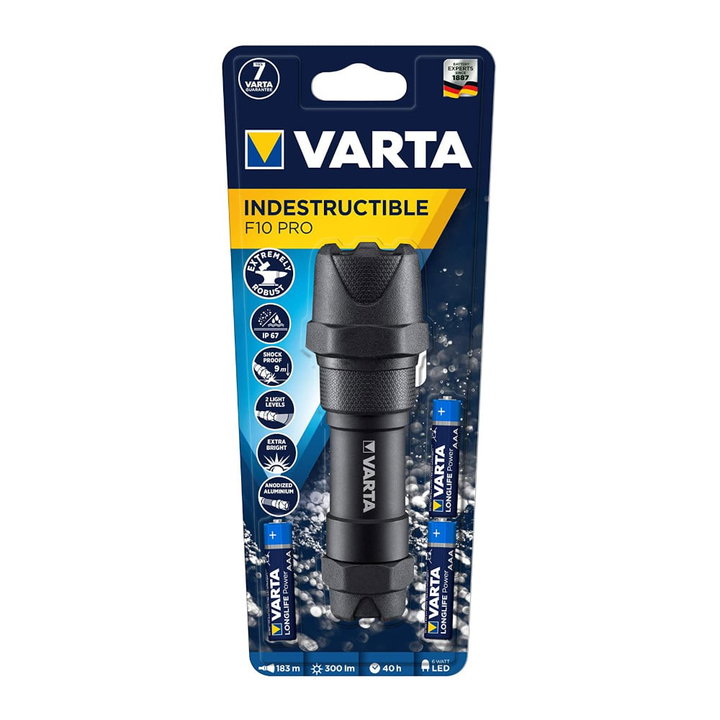Torcia LED Indestructible F10 PRO Resistente ad Acqua e Urti - Varta IBT-VT300IP67