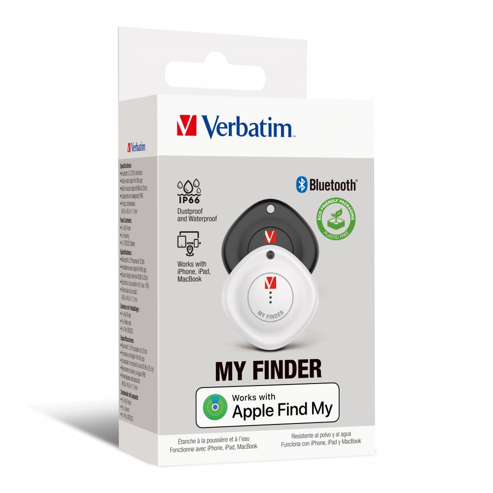 My Finder Dispositivo di Tracciamento Bluetooth Tracker v5.2 IP66 2 Pezzi - Verbatim IC-32131