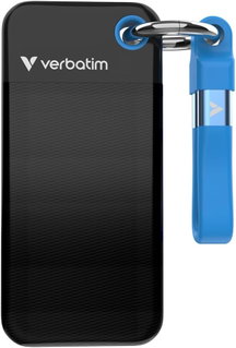 Pocket SSD Portachiavi con Attacco per Cavo USB-C 1TB Nero Blu - Verbatim IC-32191