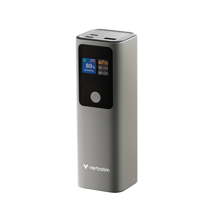 Power Bank 27000mAh 1x USB-A 2x USB-C with TFT Display, PD 3.1 140W - Verbatim IC-32269