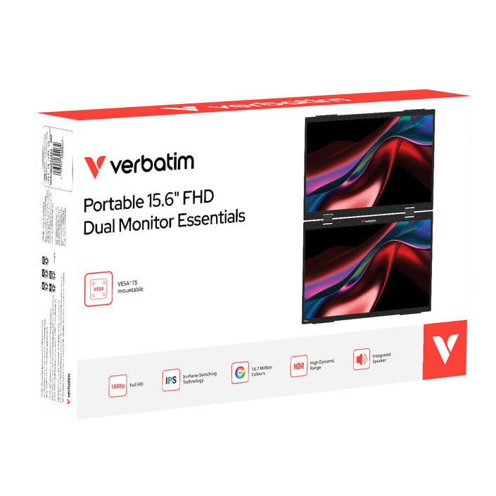 Doppio Monitor Portatile 15,6" Full HD 1080p Essentials - Verbatim IC-32403