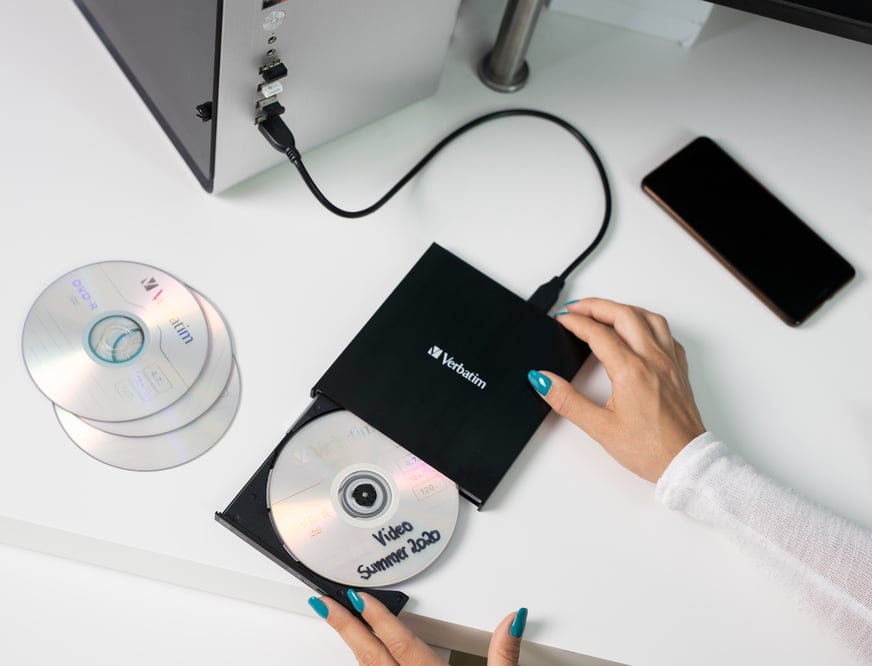 Lettore CD/DVD Esterno Slim USB 3.2 Gen1 con Porta USB-C™ - Verbatim IC-43886