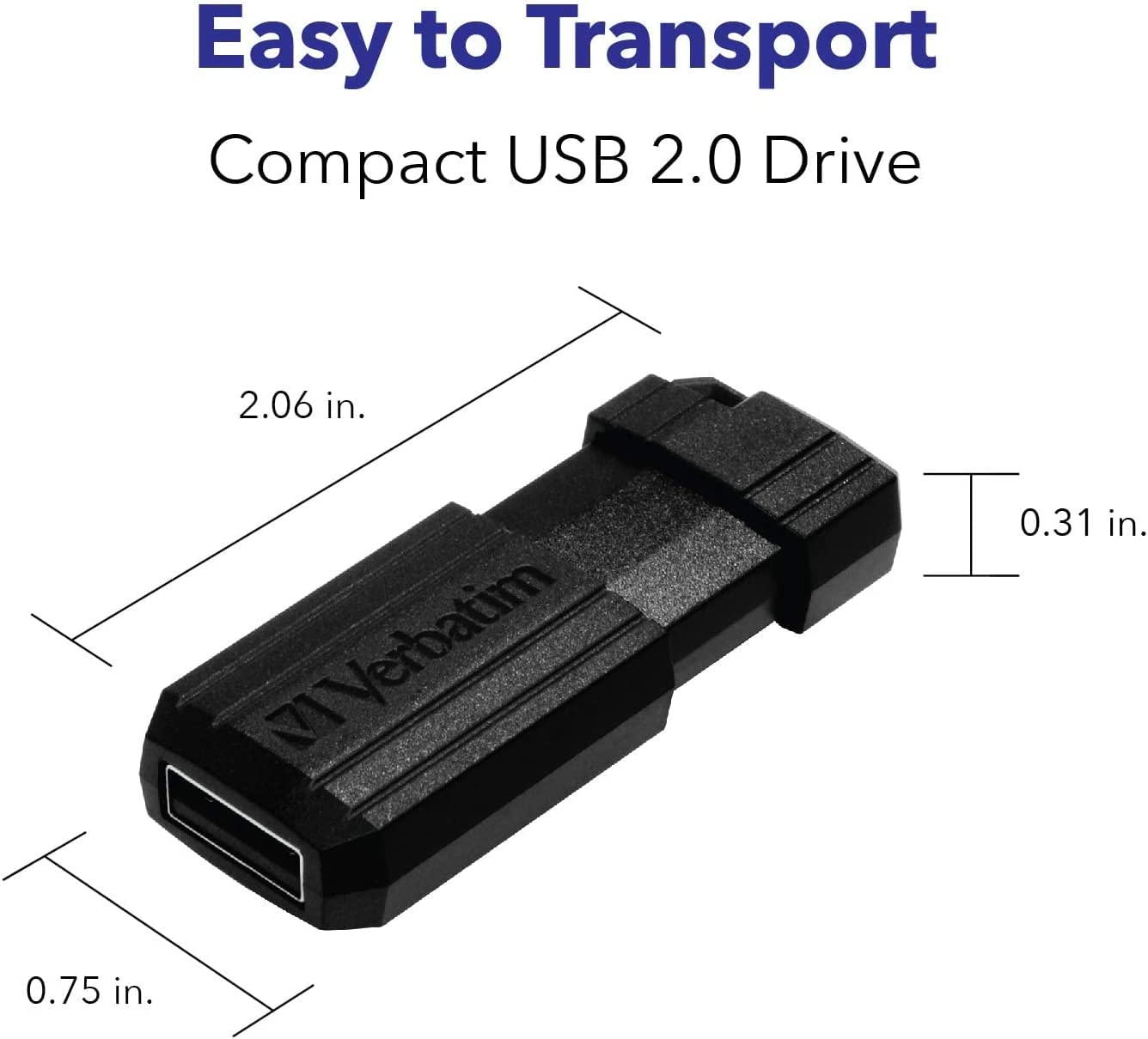 Memoria USB 2.0 PinStripe da 64Gb Colore Nero - Verbatim IC-49065
