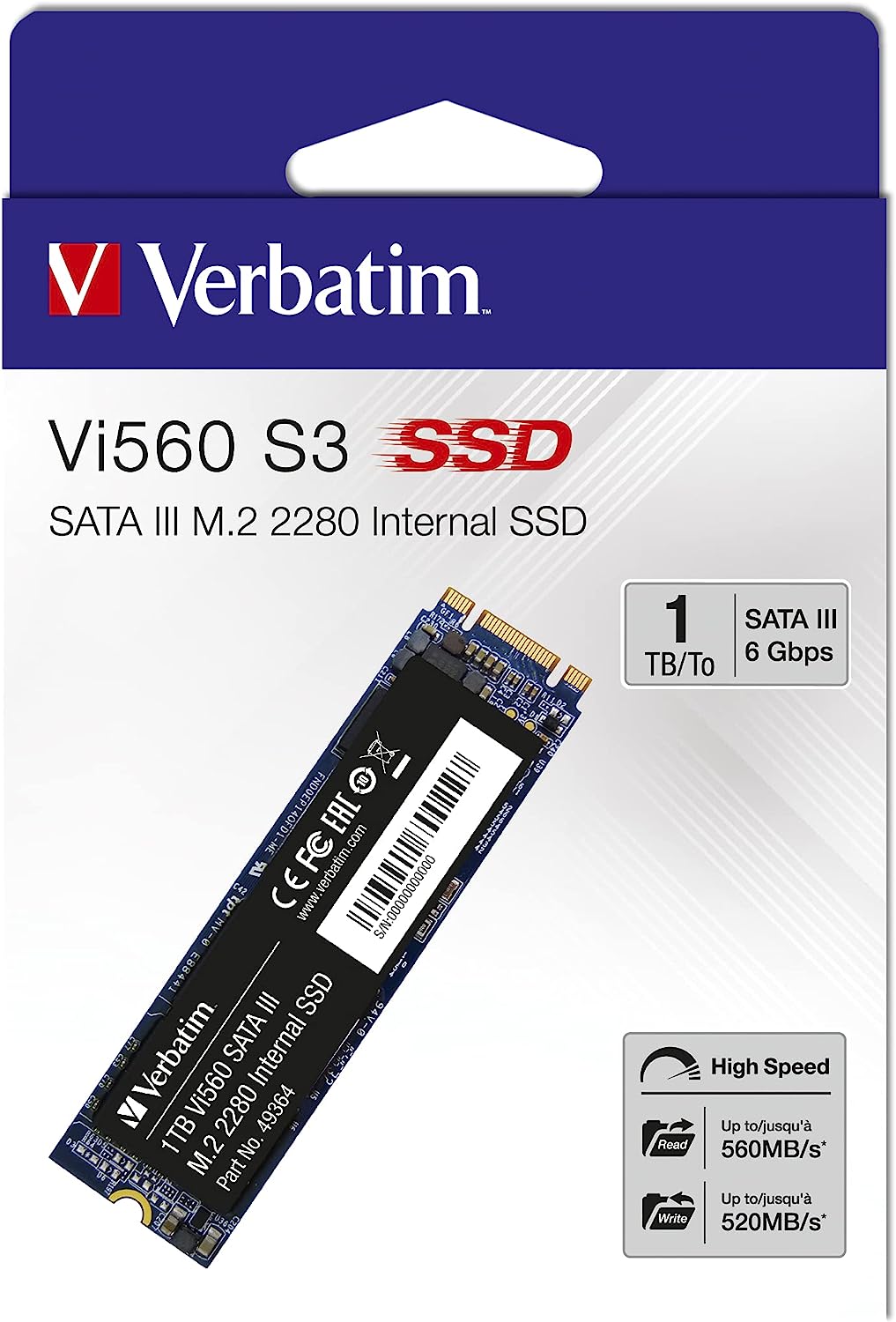 Disco a Stato Solido Vi560 Internal SATA III M.2 1TB - Verbatim IC-49364