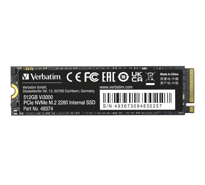 Disco a Stato Solido Vi3000 PCIe NVMe M.2 512GB - Verbatim IC-49374