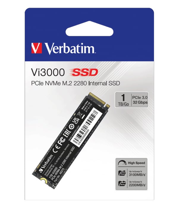 Disco a Stato Solido Vi3000 PCIe NVMe M.2 1TB - Verbatim IC-49375