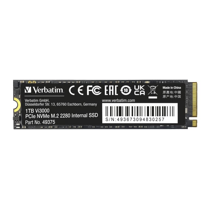 Disco a Stato Solido Vi3000 PCIe NVMe M.2 1TB - Verbatim IC-49375