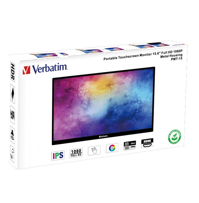 Portable Touchscreen Monitor 15,6" Full HD 1080p IPS PMT-15 - Verbatim IC-49592