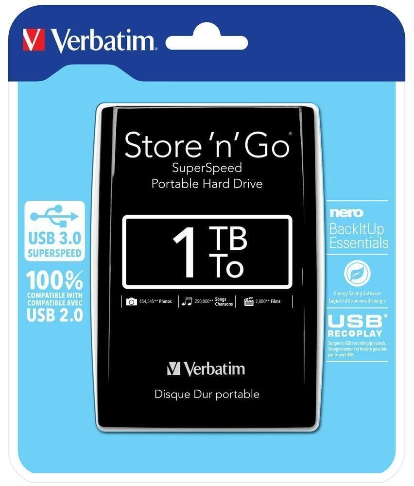 Hard Disk Esterno 2.5'' Store 'n' Go 1TB USB 3.0 Nero - Verbatim IC-53023
