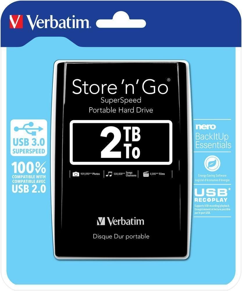 Hard Disk Esterno 2.5'' Store 'n' Go 2TB USB 3.0 Nero - Verbatim IC-53177