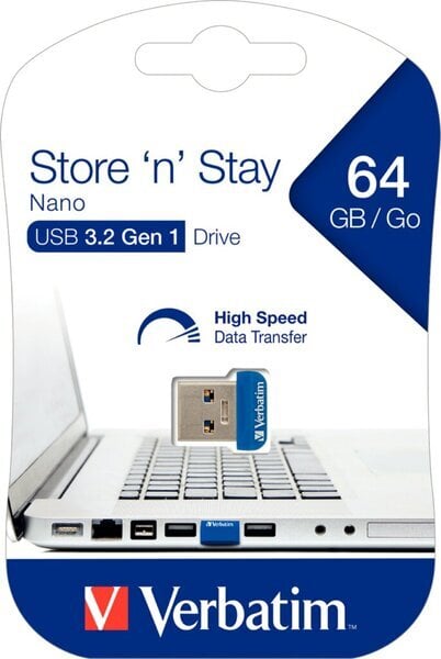 NANO Memoria USB 3.2 64GB Blu - Verbatim IC-98711