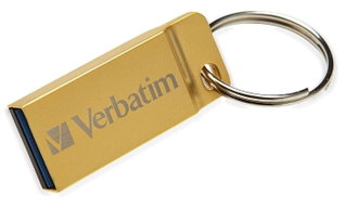 Mini Memoria USB 3.0 32GB Oro con Portachiavi - Verbatim IC-99105