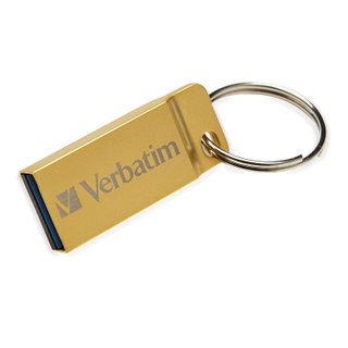 Mini Memoria USB 3.0 con Portachiavi 64GB Oro - Verbatim IC-99106
