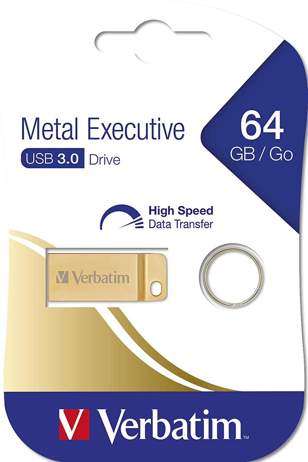 Mini Memoria USB 3.0 Verbatim con Portachiavi 64GB Oro - IC-99106
