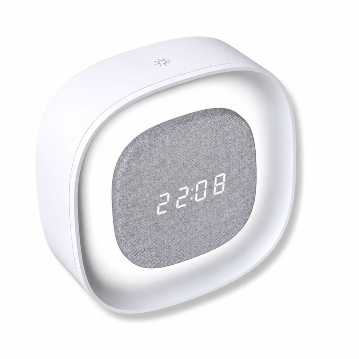 Sveglia Wireless Multifunzione con Luce Notturna Regolabile - Techly IC-CLOCK-56WH