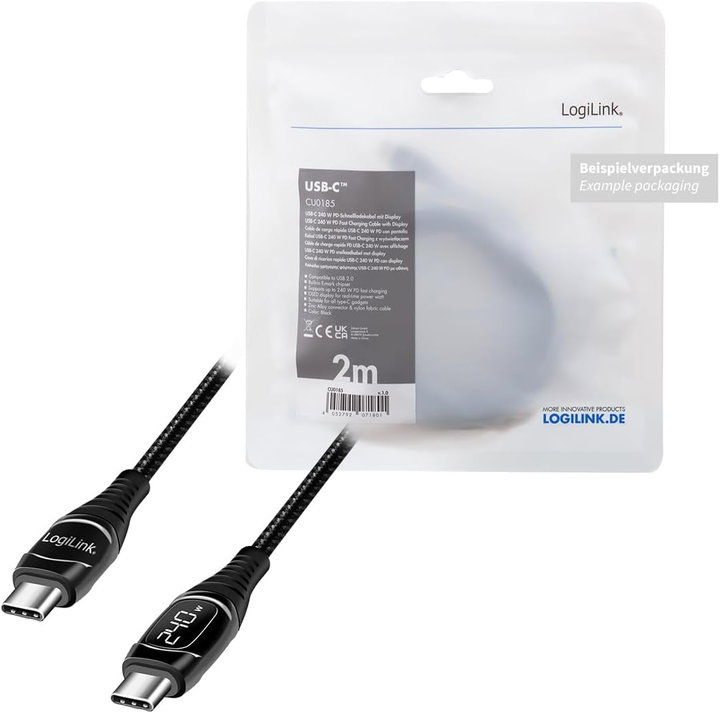 Cavo USB-C maschio/maschio E-mark PD display 1 m - Logilink IC-CU0181