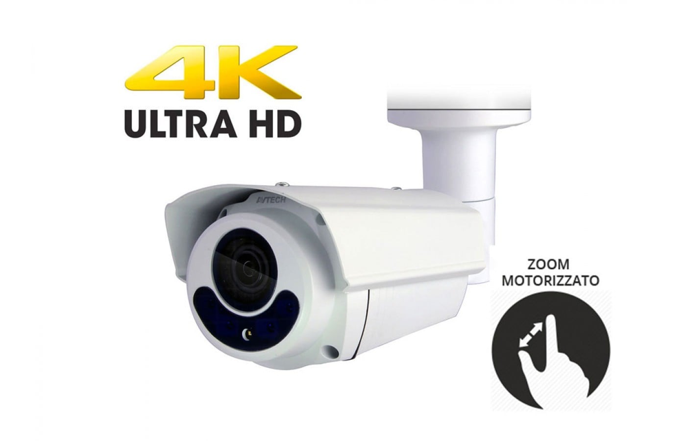 Telecamera CCTV da Soffitto Parete Quadribrid 5Mp 4K IP66 con Zoom Motorizzato, DGC5646 - Avtech IC-DGC5646