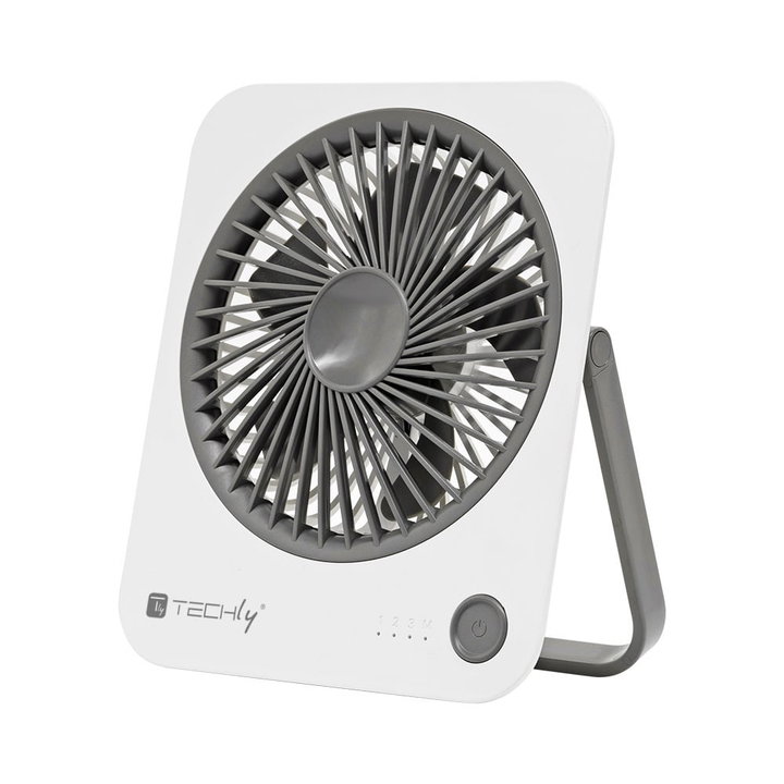 Ultra Slim Foldable Portable Desk Fan 4 Speeds - Techly IC-FAN-DSK1WG